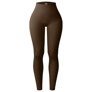 Sculpt Me Ribbed Seamless High Waist Leggings - Mocha Mami